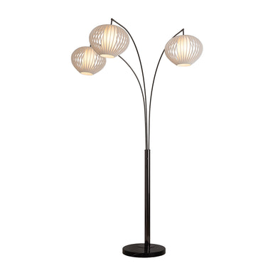 NOVA of California Bloom 3-Light Arc Floor Lamp Black Nickel — full product view