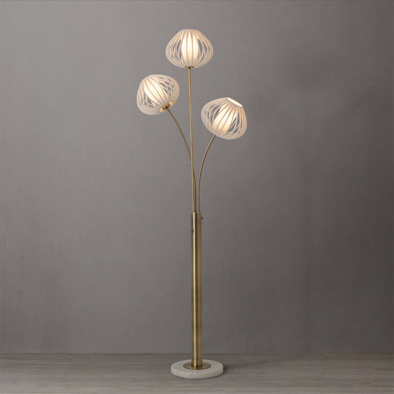 NOVA of California Bloom 3-Light Floor Lamp — styled view