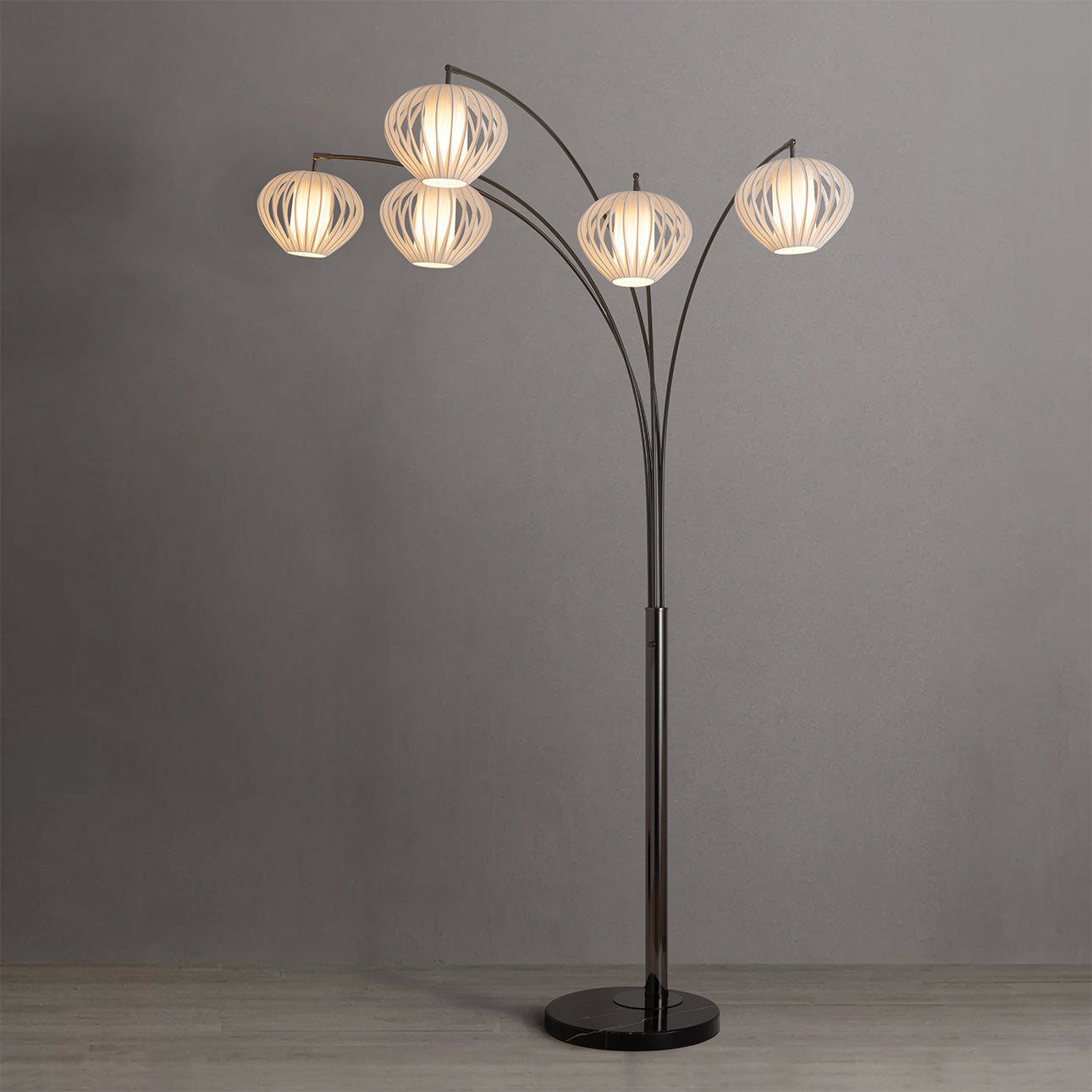 NOVA of California Bloom 5-Light Arc Floor Lamp — styled view