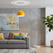 NOVA of California Float 92"H 1-Light Arc Lamp Satin Nickel Mustard White — styled view