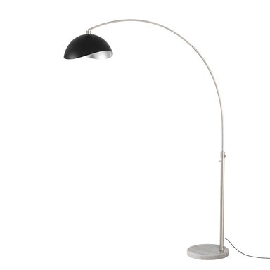 NOVA of California Float Luna Bella 92''H 1-Light Arc Lamp Satin Nickel Matte Black/Silver White — full product view