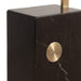 NOVA of California Iconic Arc Lamp Weathered Brass Burlap Black — close-up detail