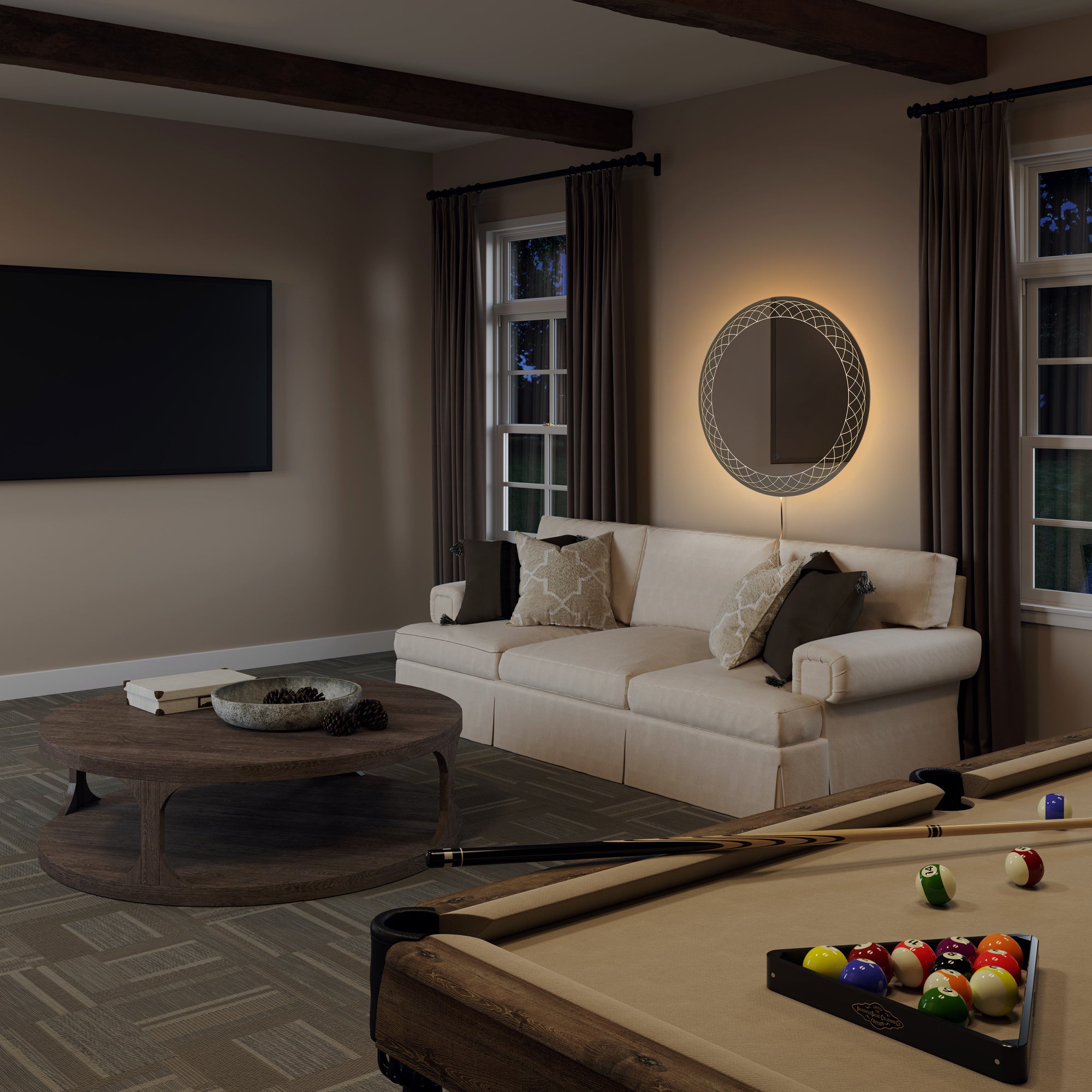 NOVA of California Interlace Backlit LED Wall Mirror — styled view