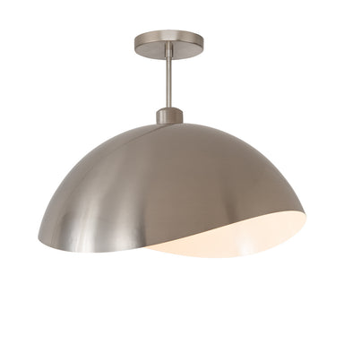 NOVA of California Luna Bella Semi Flush Mount Satin Nickel Satin Nickel/White — styled view