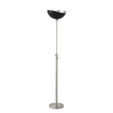 NOVA of California Luna Bella Torchiere Lamp Matte Black/Silver Satin Nickel — full product view