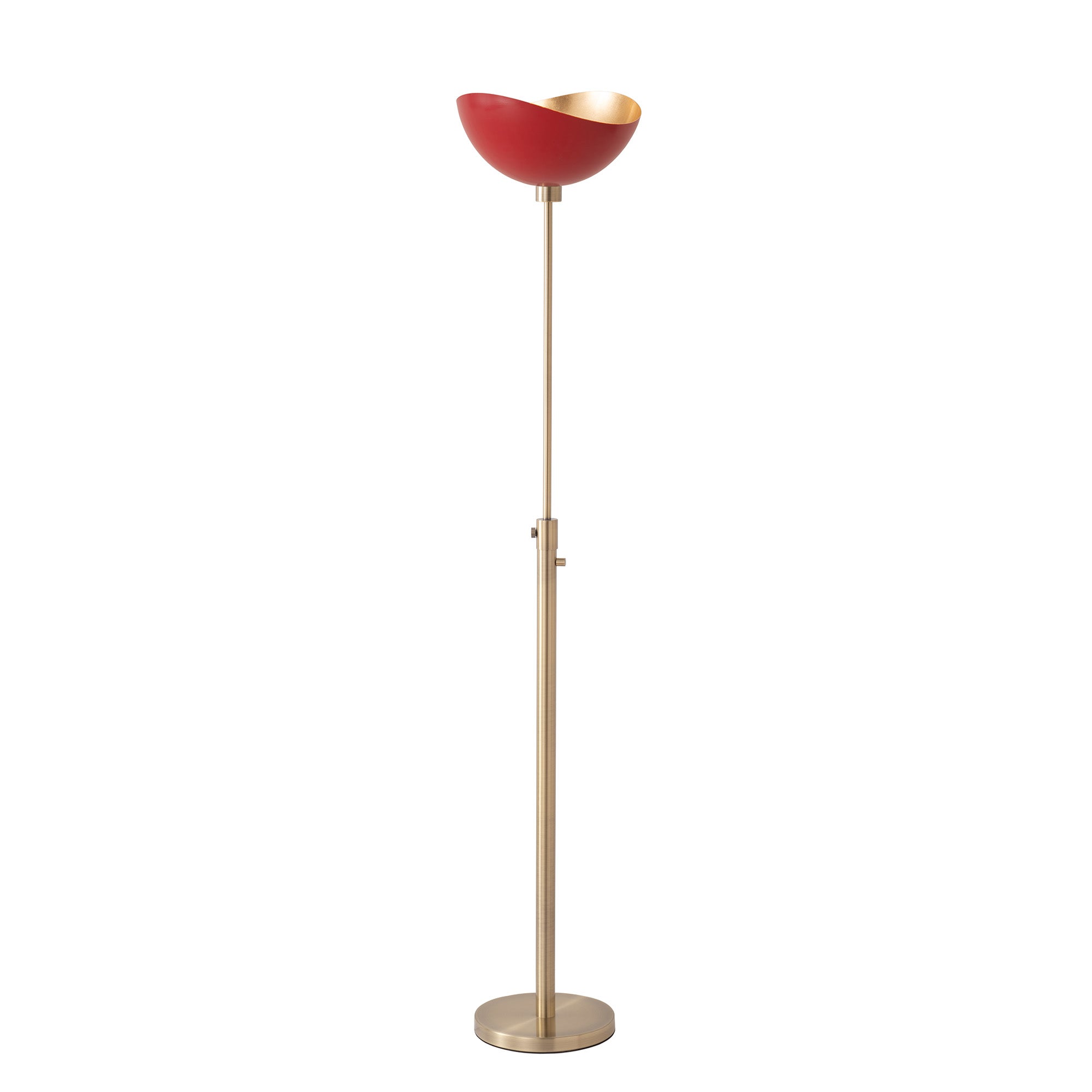 NOVA of California Luna Bella Torchiere Lamp Red Gold Weathered Brass — full product view