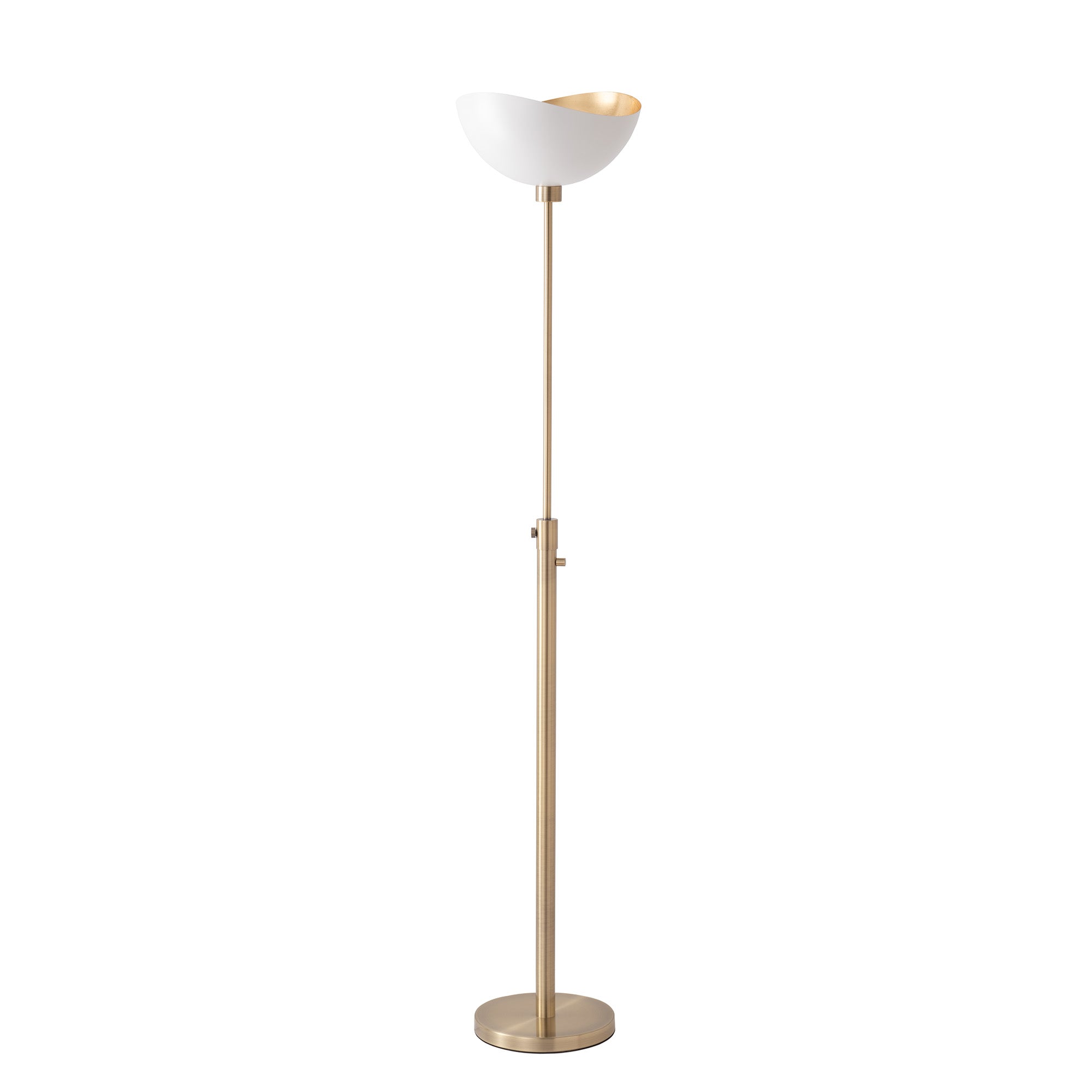 NOVA of California Luna Bella Torchiere Lamp White Gold Weathered Brass — full product view