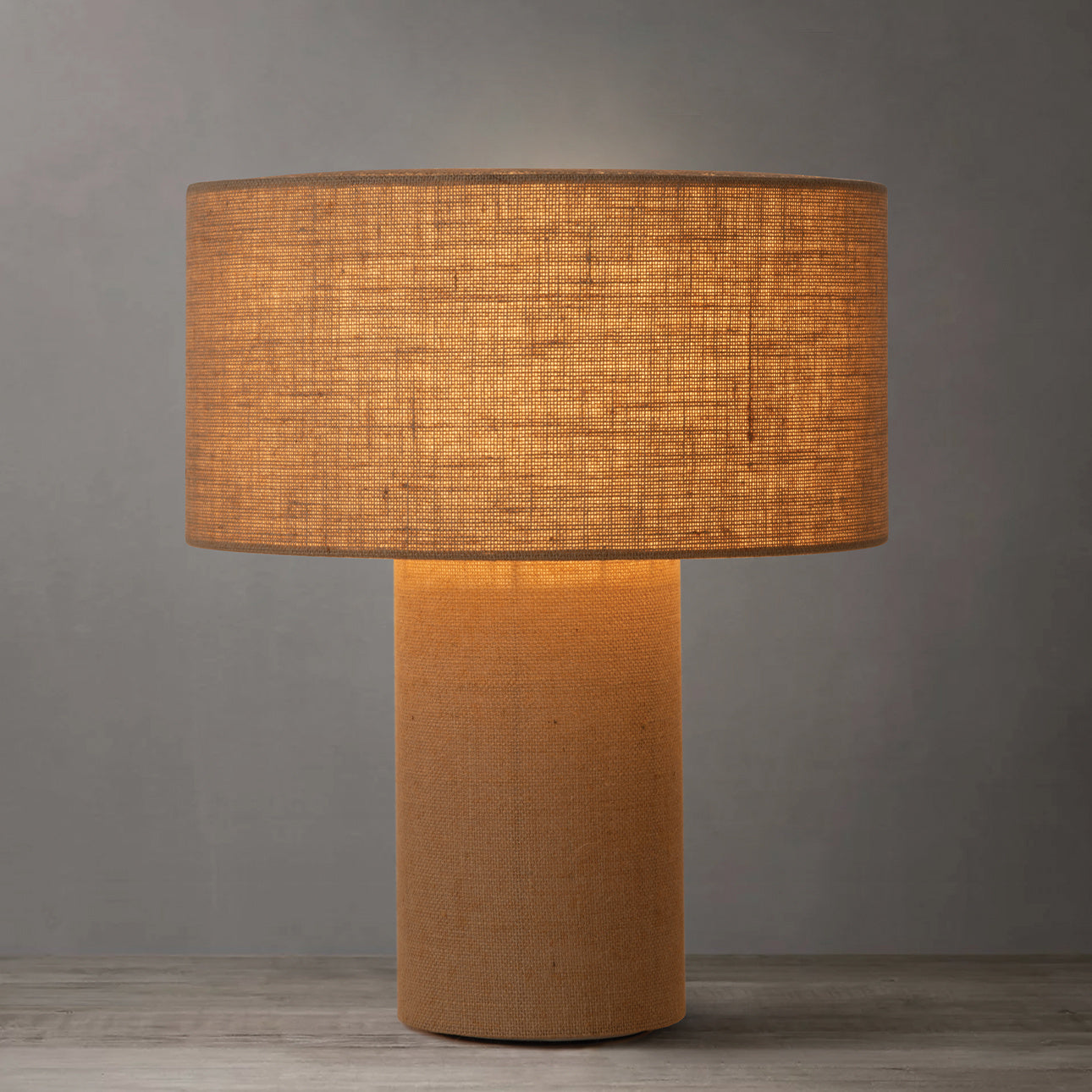 NOVA of California Moonlight Table Lamp Burlap — styled view