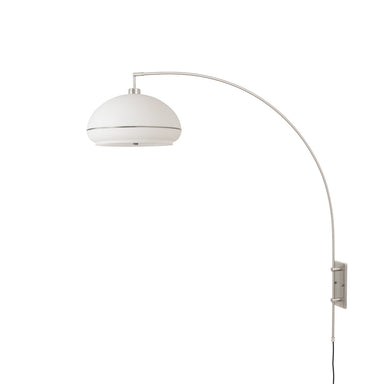NOVA of California Morelli Wall Mounted Arc Lamp Satin Nickel White with Satin Nickel Stripe — full product view