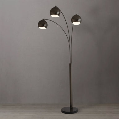 NOVA of California Original 1962 Triplet 3 Light Arc Floor Lamp BLACK NICKEL — styled view