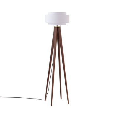 NOVA of California Quattro Coronado Floor Lamp Dark Walnut — full product view