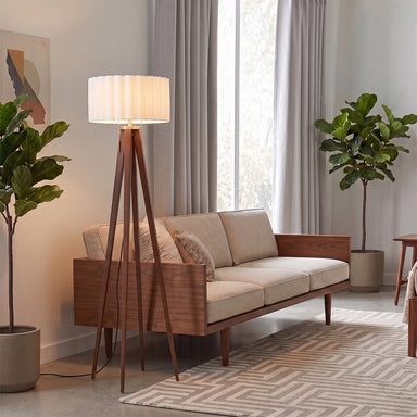 NOVA of California Quattro Floor Lamp Dark Walnut — styled view