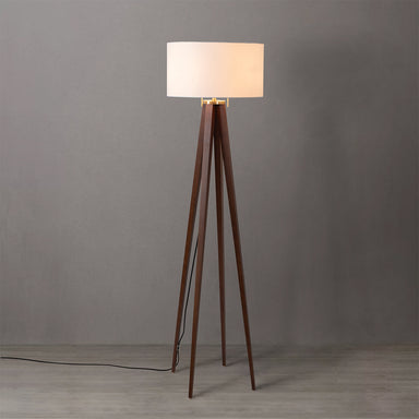 NOVA of California Quattro Floor Lamp Dark Walnut — styled view