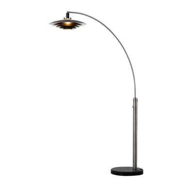 NOVA of California Rancho Mirage 1 Light Arc Floor Lamp Weathered Brass/Matte Black Satin Nickel Black — full product view