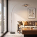 NOVA of California Rancho Mirage Arc Lamp Satin Nickel Matte Black Silver Black — styled view
