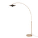 NOVA of California Rancho Mirage Arc Lamp Weathered Brass Matte Black/Gold — full product view