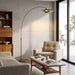 NOVA of California Rancho Mirage Arc Lamp Weathered Brass Matte Black/Gold — styled view