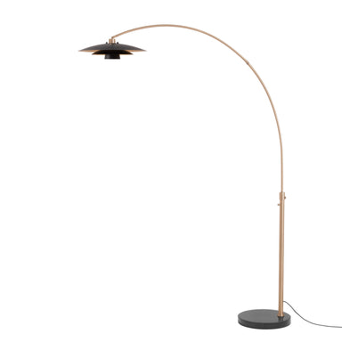 NOVA of California Rancho Mirage Arc Lamp Weathered Brass Matte Black/Gold Black — full product view