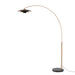 NOVA of California Rancho Mirage Arc Lamp Weathered Brass Matte Black/Gold Black — full product view
