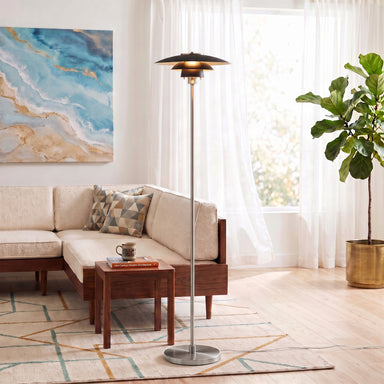 NOVA of California Rancho Mirage Slimline Floor Lamp Silver — styled view