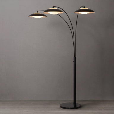 NOVA of California Saucer 3 Light Arc Floor Lamp — styled view