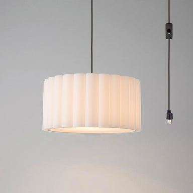 NOVA of California Scallop 16"D Swag Lamp Weathered Brass & Black — styled view
