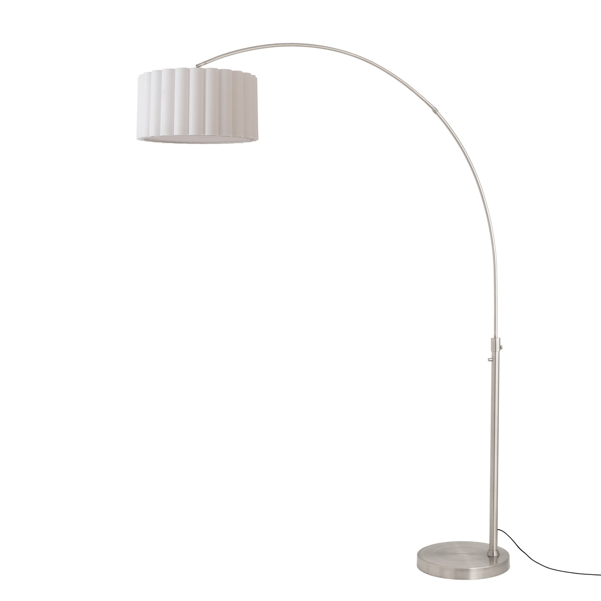 NOVA of California Scallop 92"H 1-Light Arc Lamp Satin Nickel — full product view