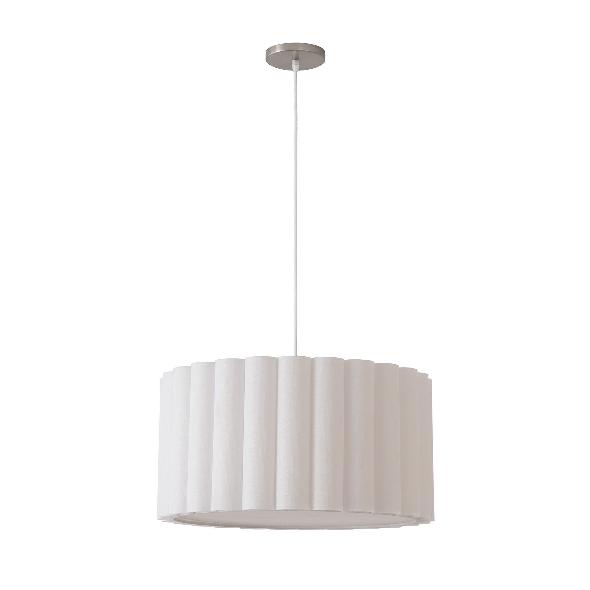 NOVA of California Scallop Pendant Satin Nickel — full product view