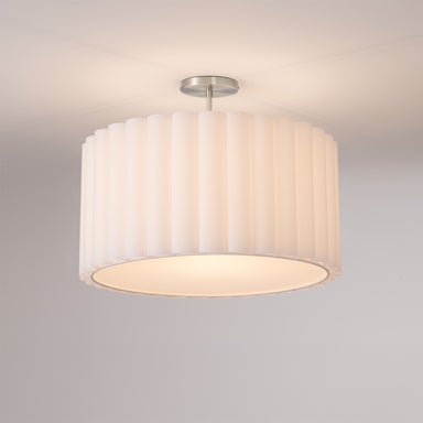 NOVA of California Scallop Semi Flush Mount Satin Nickel — styled view