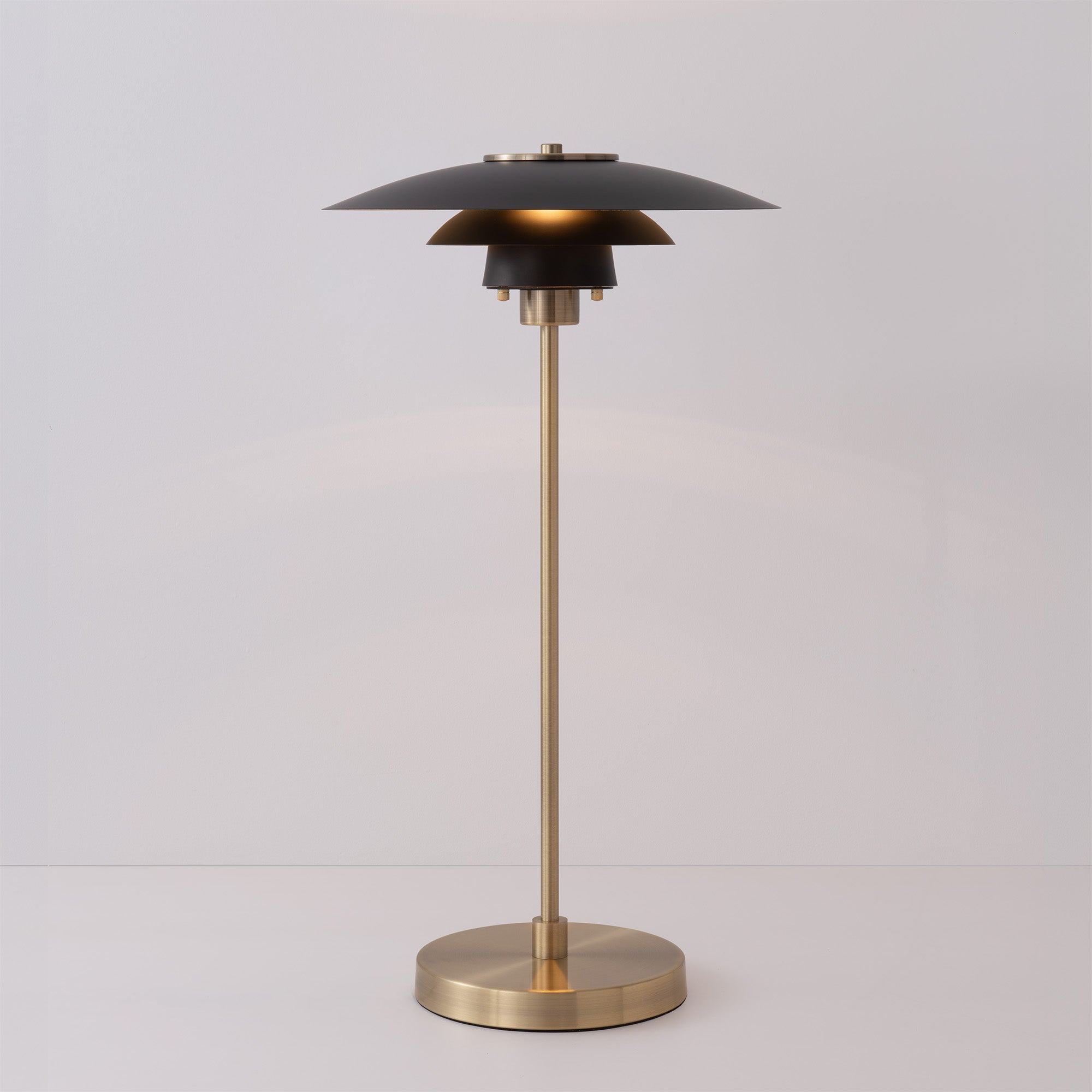 NOVA of California Slimline Table Lamp Matte Black/Gold — full product view