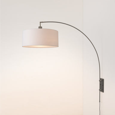 NOVA of California Span Wall Mounted Arc Lamp Black Nickel White 2.jpg — styled view