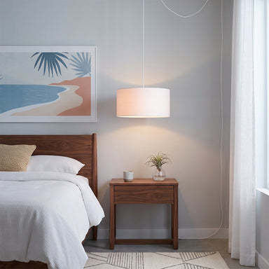 NOVA of California Stretch 15"D Swag Lamp Satin Nickel & White White — styled view