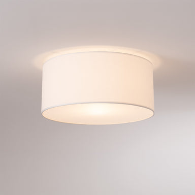 NOVA of California Stretch 7.5"D Flush Mount Satin Nickel White — styled view