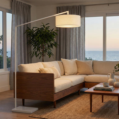 NOVA of California Stretch 87" Arc Floor Lamp White — styled view