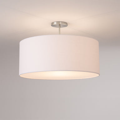 NOVA of California Stretch Semi Flush Mount Satin Nickel White — styled view