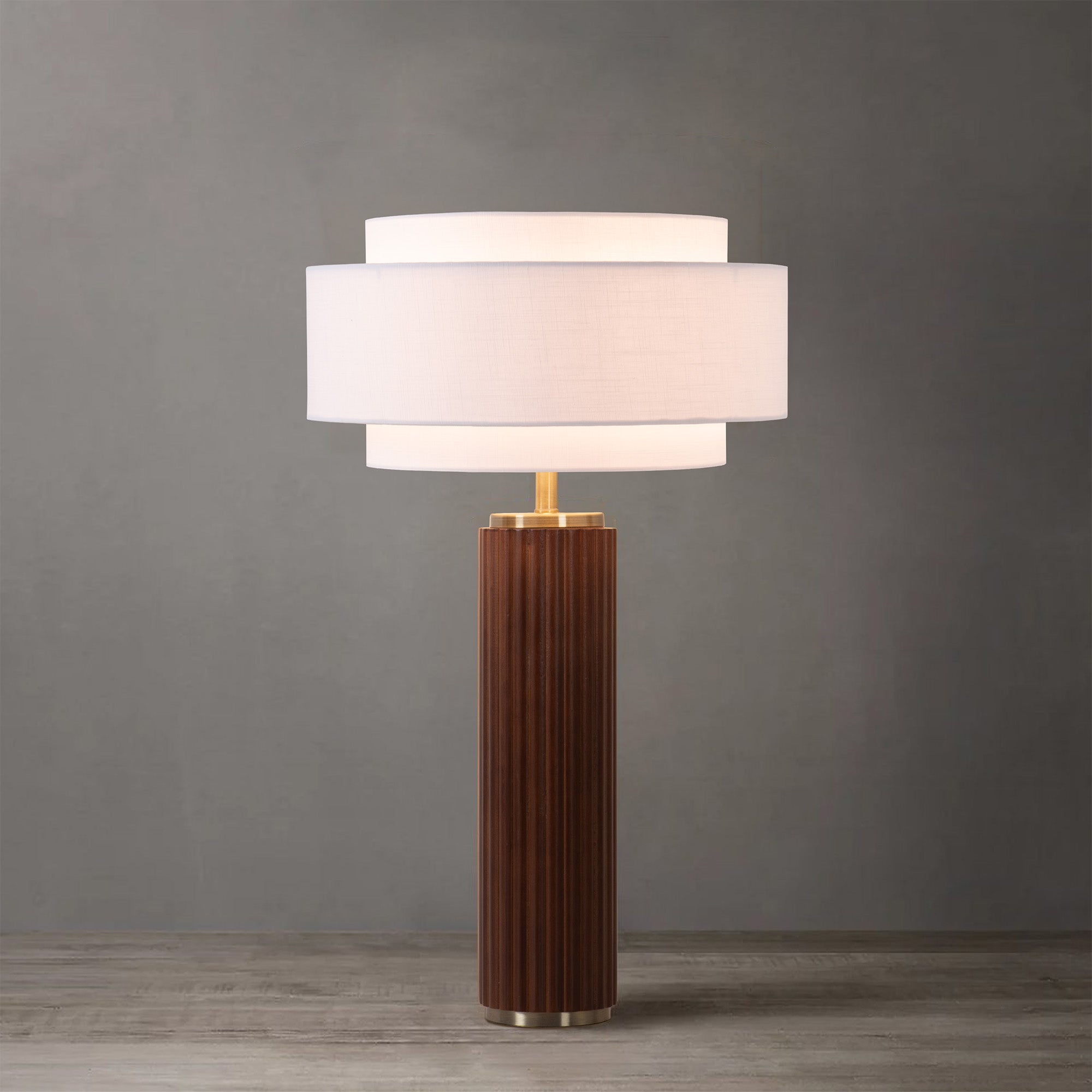 NOVA of California Tambo Coronado Table Lamp Dark Walnut — full product view
