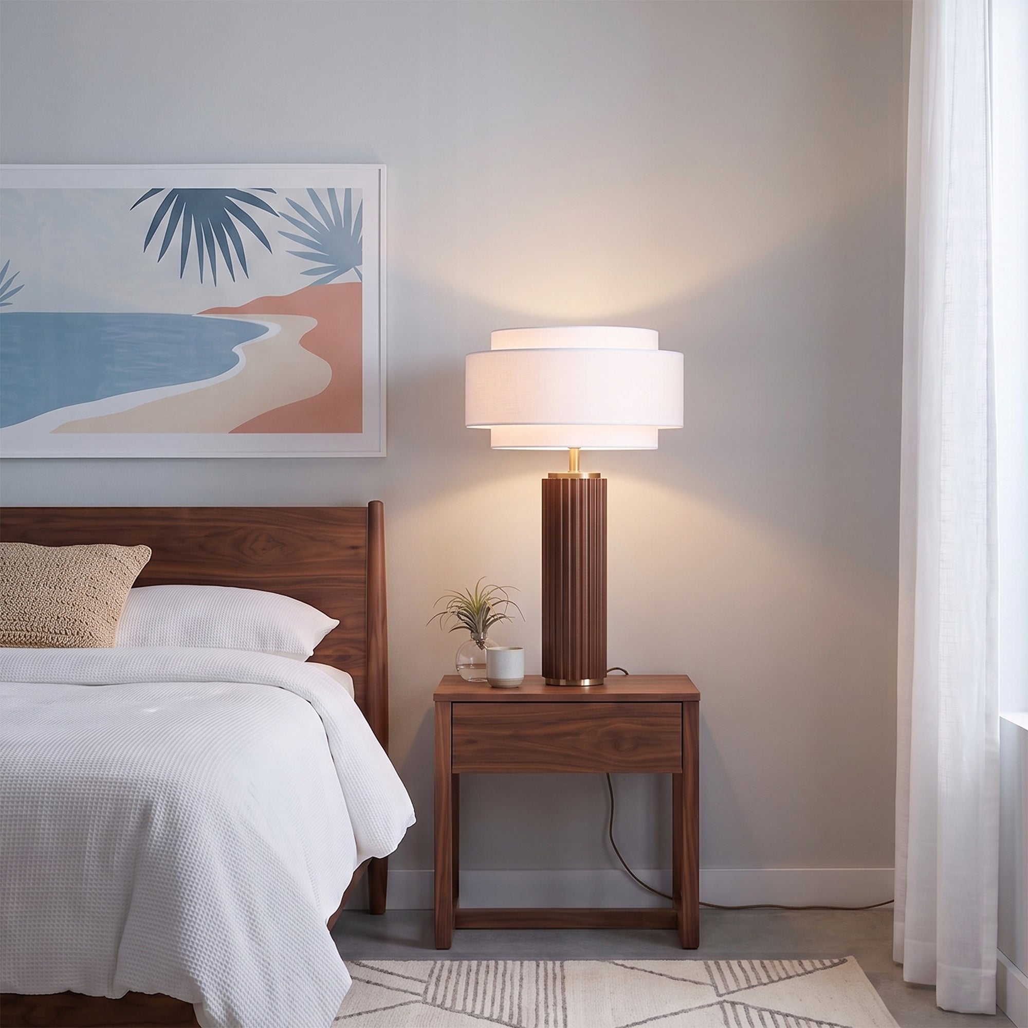 NOVA of California Tambo Coronado Table Lamp Dark Walnut — styled view