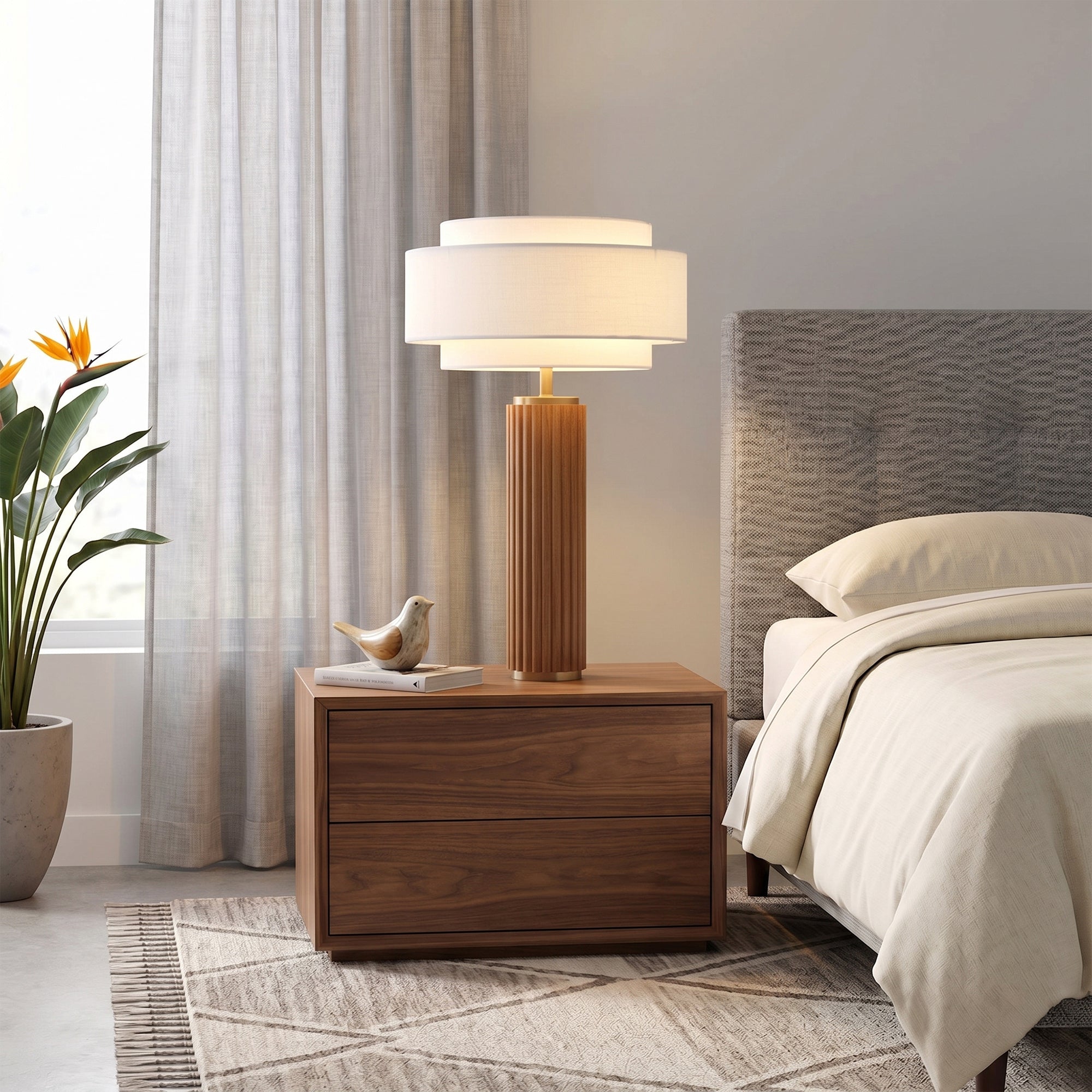 NOVA of California Tambo Coronado Table Lamp Natural Ash — styled view