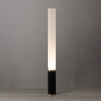 NOVA of California Tambo Cylindro, 60" Accent Floor Lamp Black Oak — styled view
