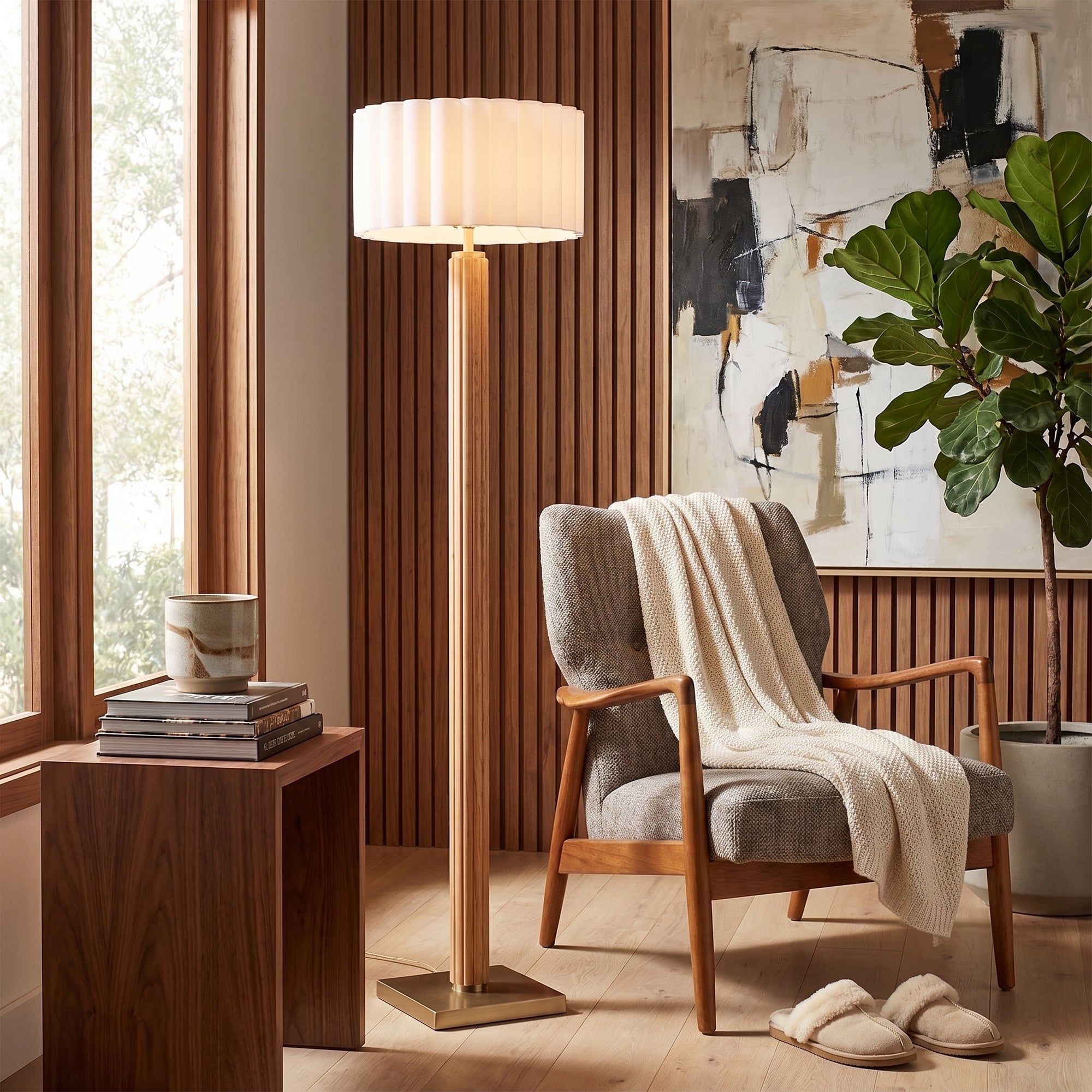 NOVA of California Tambo Floor Lamp Natural Ash — styled view