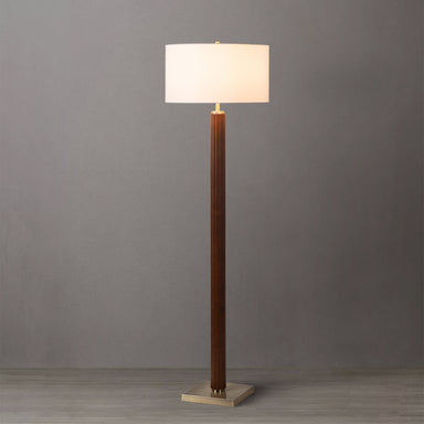 NOVA of California Tambo Floor Lamp Walnut/Weathered Brass — styled view