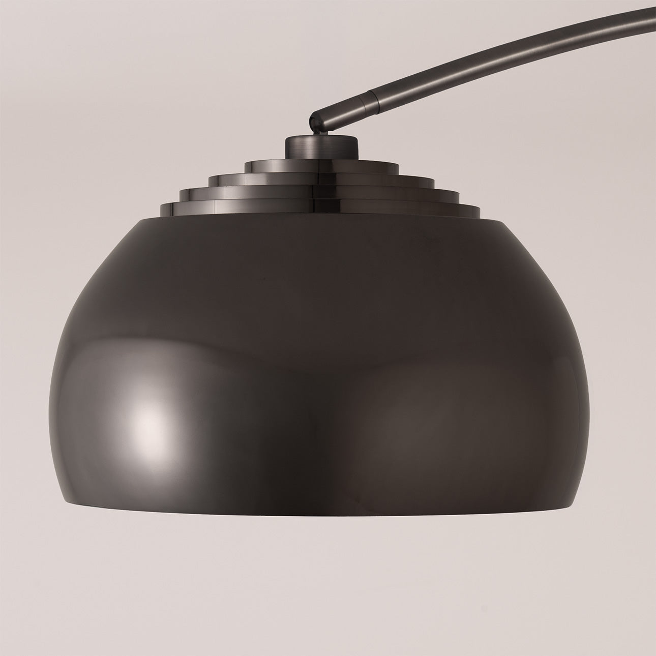 NOVA of California Tambo Half-Dome 92"H 1-Light Arc Lamp Black Nickel Dark Walnut — close-up detail