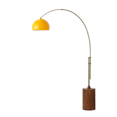 NOVA of California Tambo Half-Dome 92"H 1-Light Arc Lamp Weathered Brass Mustard Dark Walnut — full product view