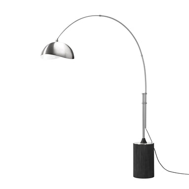NOVA of California Tambo Luna bella 92"H 1-Light Arc Lamp Satin Nickel Black Oak — full product view