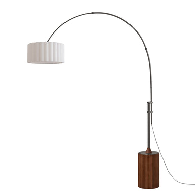 NOVA of California Tambo Scallop 92"H 1-Light Arc Lamp Black Nickel Dark Walnut — full product view