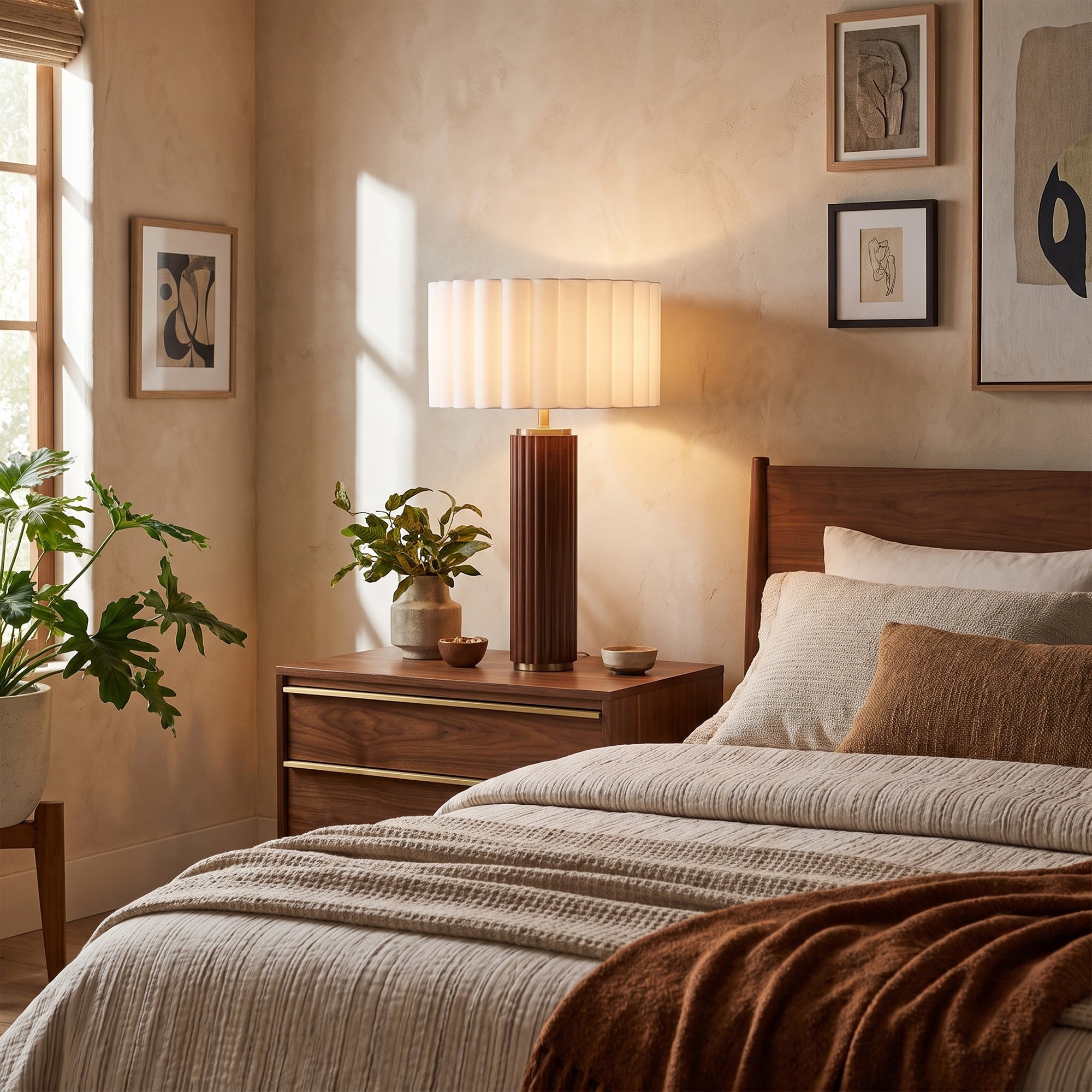 NOVA of California Tambo Table Lamp Dark Walnut — styled view