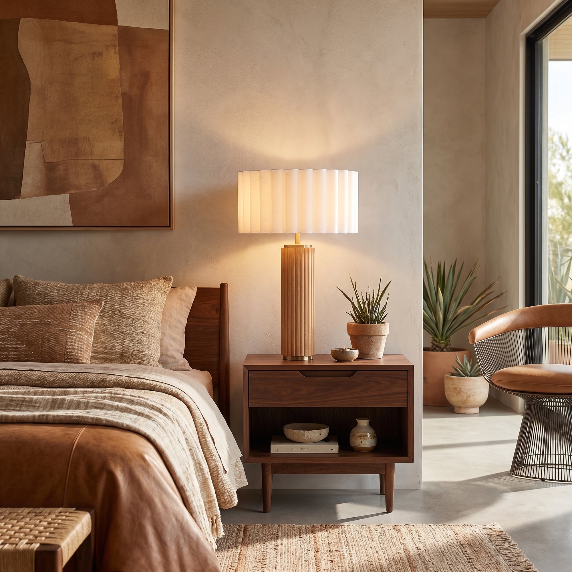 NOVA of California Tambo Table Lamp Natural Ash — styled view