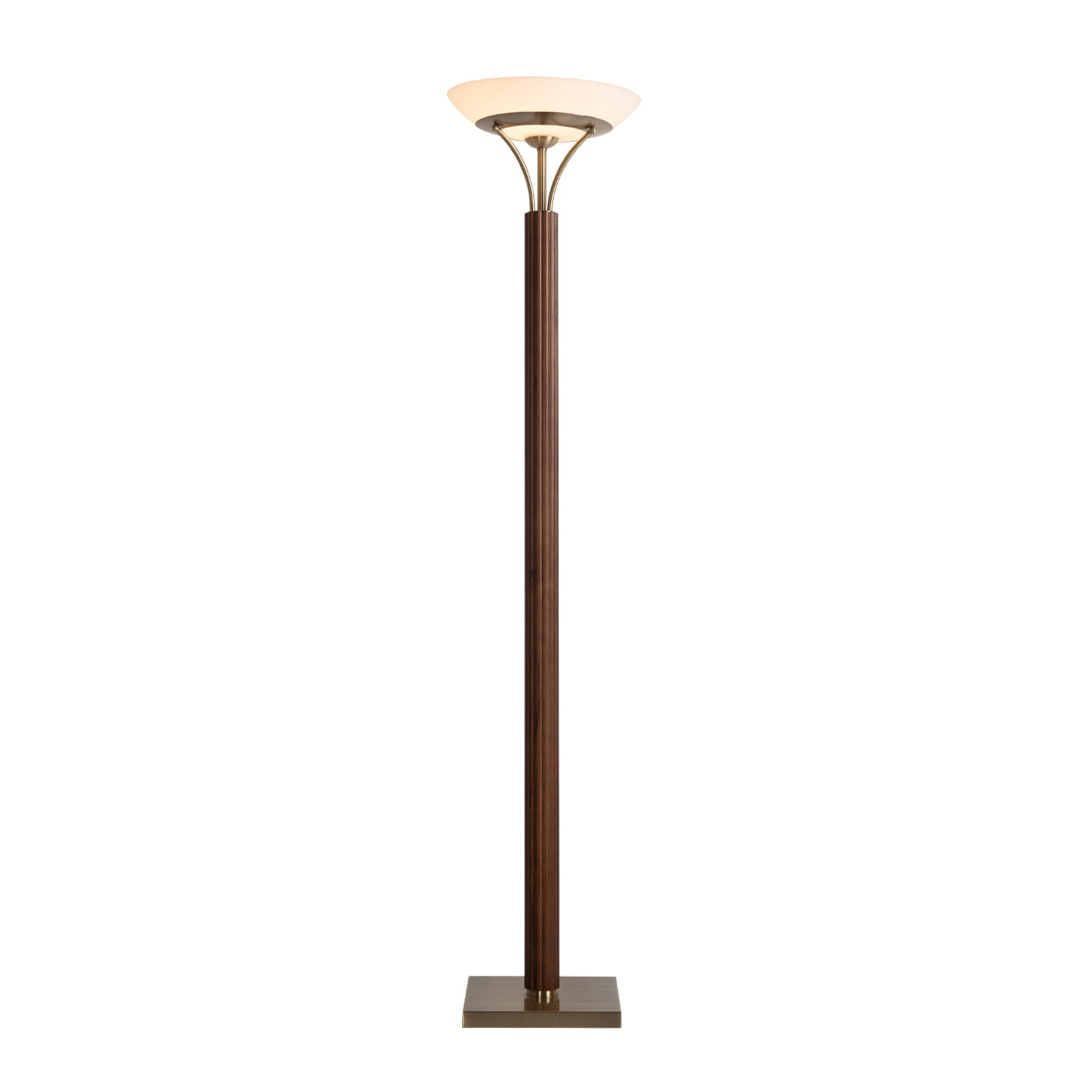 NOVA of California Tambo Torchiere Floor Lamp Dark Walnut — full product view