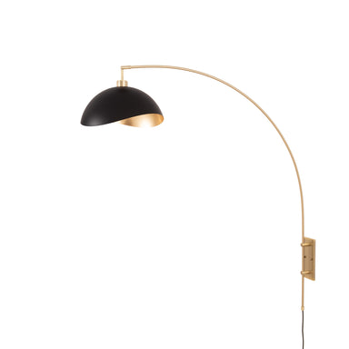 NOVA of California Wall Mounted Luna Bella Wall Arc Lamp Weathered Brass Matte Black/Gold — full product view