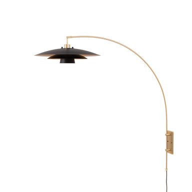 NOVA of California Wall Mounted Rancho Mirage Arc Lamp Matte Black/Gold — full product view
